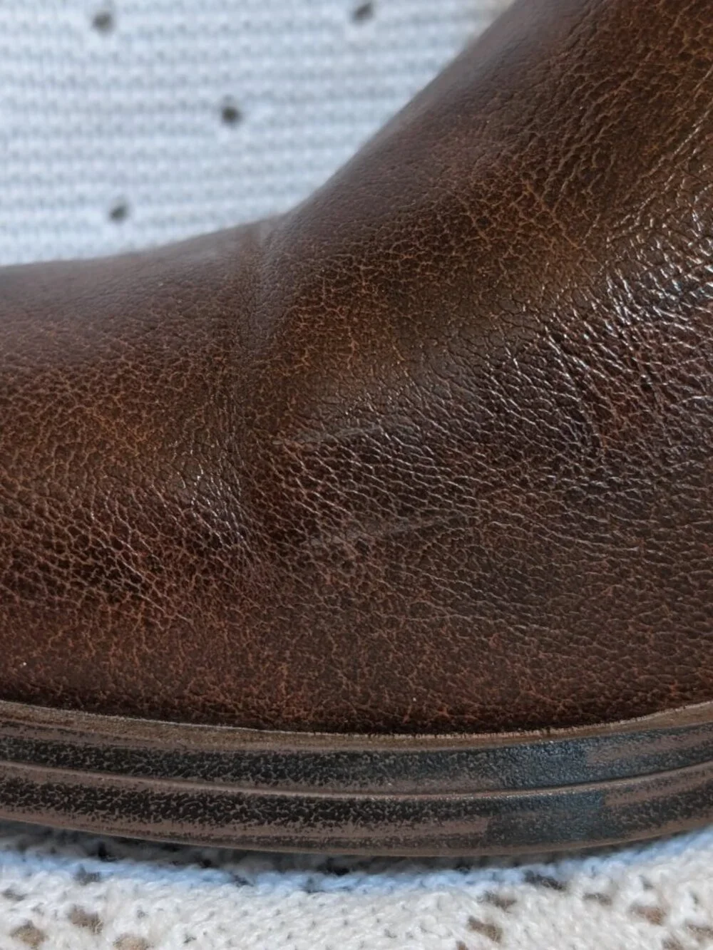 Brown ankle boots booties low heel zipper closure size 9.5